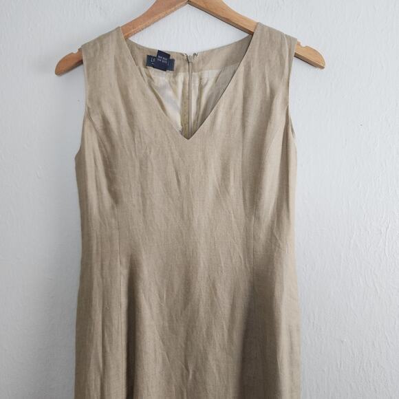 Lafayette 148 100% Linen V-Neck Sleeveless Sheath Dress - Picture 2 of 11